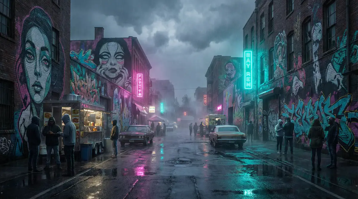 蜜桃网址 - 雨夜壁画街
